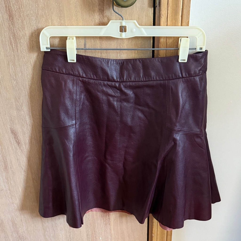 Banana Republic Deep Burgundy Leather Skirt